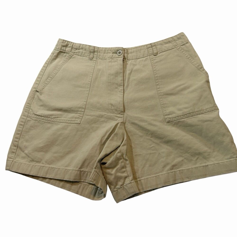 Vintage Crossroads Shorts Women's Size 12 Tan High Rise Cargo Hook Loop Pockets
